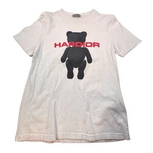Dior Hardior Bear T-Shirt Men’s Small White Cotton Streetwear Graphic Print Tee